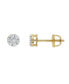 ფოტო #2 პროდუქტის Round Cut Natural Certified Diamond (0.16 cttw) 14k Yellow Gold Earrings Petite Cluster Design