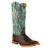 Ferrini Stampede Crocodile Embroidered Square Toe Cowboy Womens Blue, Brown, Gr
