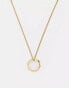 Фото #1 товара ASOS DESIGN waterproof stainless steel necklace with ring pendant in gold tone