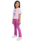 Фото #3 товара Little Girls Logo Graphic T-Shirt & Flare Leggings, 2 Piece Set