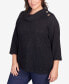 Plus Size Soft Sequin Cowl Neck Top