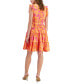 Фото #2 товара Petite Printed Chiffon Tiered A-Line Dress