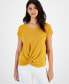 Women's Twist-Hem Dolman-Sleeve Top Light Saffron, XL - фото #1