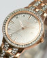 ფოტო #2 პროდუქტის Women's Eco-Drive Crystal Accent Rose Gold-Tone Stainless Steel Bracelet Watch 28mm EW2348-56A