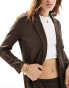 JDY lightweight blazer co-ord in chocolate