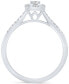 ფოტო #3 პროდუქტის Diamond Halo Swirl Promise Ring (1/4 ct. t.w.) in Sterling Silver or 14k Gold-Plated Sterling Silver