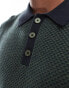 PS Paul Smith long sleeve knit polo with logo in khaki