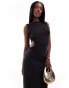 Фото #1 товара ASOS DESIGN ruched slinky cut out maxi dress in black