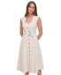 ფოტო #4 პროდუქტის Women's Belted Button-Front Midi Dress