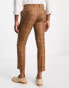 Gianni Feraud skinny cropped suit trousers in brown check