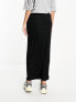 Vero Moda Tall textured stretch midi skirt in black