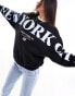 Stradivarius new york graphic sweatshirt in black