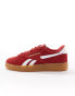 Reebok Club C Grounds suede trainers with gum sole in red