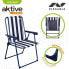 Folding Chair Aktive Striped White Navy Blue 43 x 85 x 47 cm (4 Units)