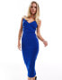 Vesper Petite wrap front cut out midaxi dress in cobalt blue Синий, 34 - фото #2