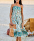 Women's Teal & Blue Square Neck Boho Maxi Beach Dress Голубой, XLARGE - фото #2