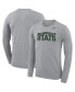 Фото #3 товара Men's Heathered Gray Michigan State Spartans School Wordmark Logo Performance Legend Long Sleeve T-shirt