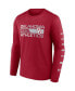 Men's Crimson Oklahoma Sooners Broad Jump 2-Hit Long Sleeve T-shirt