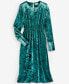 Фото #5 товара Women's Crushed Velvet Midi Dress, Created for Macy's