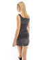 Фото #4 товара Bershka gathered detail glitter mini dress in dark grey