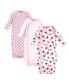 ფოტო #1 პროდუქტის Baby Girls Baby Organic Cotton Side-Closure Snap Long-Sleeve Gowns 3pk, Blossoms