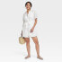 Фото #2 товара Women's Eyelet Balloon Elbow Sleeve Mini Shirtdress - A New Day White XL