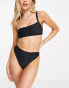 COLLUSION one shoulder bikini top in black - BLACK