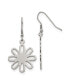 Stainless Steel Polished Large Flower Dangle Earrings