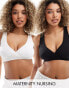 Фото #1 товара Lindex Maternity 2 pack wrap nursing bra in black and white