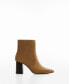 Women's Block Heeled Leather Ankle Boots