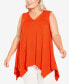 Фото #1 товара Plus Size V Neck Swing Tank Top