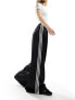 Фото #7 товара adidas Originals wide leg satin joggers in black