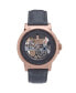 Men Xander Leather Watch - Rose Gold/Gray, 45mm