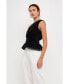 Фото #6 товара Women's One Shoulder Shirred Tulle Top