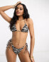 Фото #1 товара South Beach mix & match triangle bikini top in zebra print