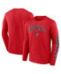 Фото #1 товара Men's Red Louisville Cardinals Distressed Arch Over Logo Long Sleeve T-shirt
