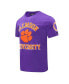 ფოტო #3 პროდუქტის Men's Purple Clemson Tigers Classic Stacked Logo T-shirt