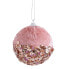 Christmas Baubles Pink Golden Polyfoam Fabric 8 x 8 x 8 cm (6 Units)