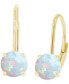 ფოტო #1 პროდუქტის Lab-Grown Opal Polished Leverback Earrings (5/8 ct. t.w.)