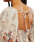 Women's All The Attitude Printed Lace-Trim Balloon-Sleeve Cotton Maxi Dress