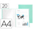 LIDERPAPEL Showcase folder 20 polypropylene covers DIN A4 opaque apple
