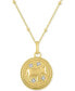 ფოტო #1 პროდუქტის Diamond Accent Chinese Zodiac Disc 18" Pendant Necklace in 14k Gold-Plated Sterling Silver