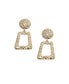 ფოტო #1 პროდუქტის Women's Gold Textured Geometric Drop Earrings