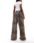 ASOS DESIGN leopard print trousers co ord with frill hem