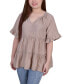 ფოტო #1 პროდუქტის Petite Size Short Sleeve Tiered Blouse