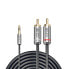 Lindy 10M PHONO AUDIO CABLE - CROMO LINE - 3.5mm - Male - 2 x RCA - Male - 10 m - Anthracite