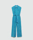 ფოტო #2 პროდუქტის Women's Bow Detail Shirt Jumpsuit