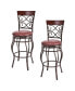 Фото #1 товара Set of 2 Vintage Bar Stools 30" Swivel Padded Seat Bistro