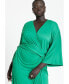 ფოტო #3 პროდუქტის Plus Size Draped Skirt Knit Dress