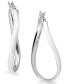 ფოტო #1 პროდუქტის Large Sterling Silver Wave Hoop Earrings, 1.5"